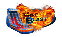 25ft Fire Blast Double Lane w/pool (S49P)
